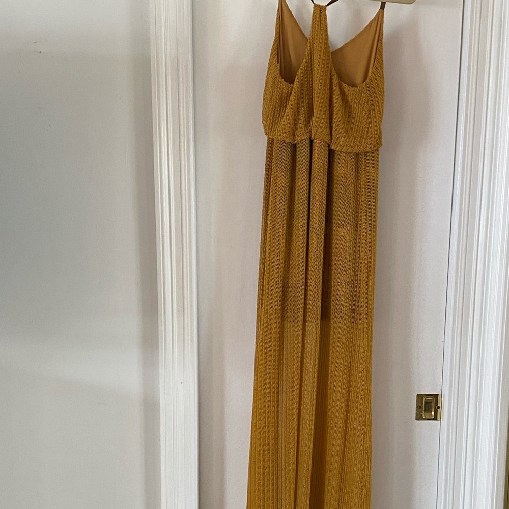 Long Mustard/Patterned Dress - image 3